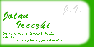 jolan ireczki business card